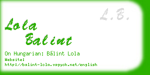 lola balint business card